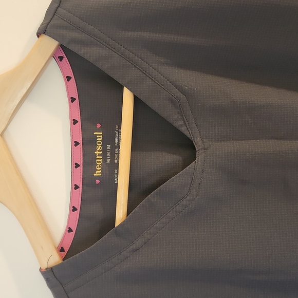 Dark Grey Stretch Scrub Top - Picture 3 of 3